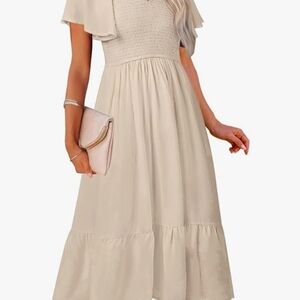NWT Elegant Beige Midi Dress